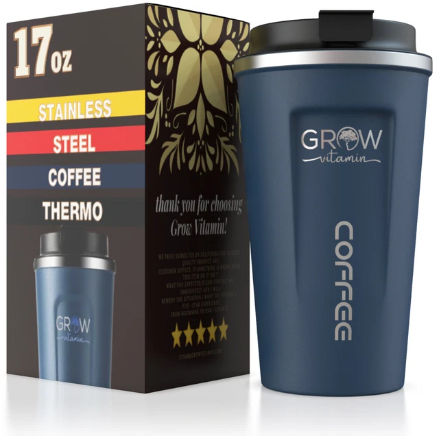 Travel Coffee Mug To Go with Lid Thermos Cup Travel Coffee Mug Spill Proof 17oz