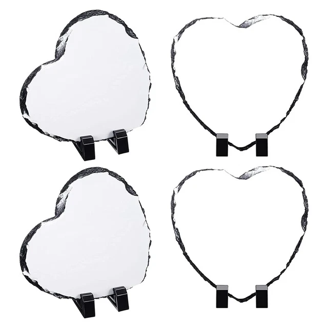 4 Uds. Pizarra Sublimada en Forma de CorazóN Pizarra en Blanco Soporte de E S4A3