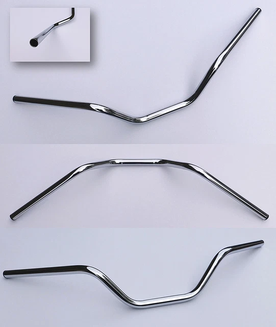 GUIDON TRACKER 1 ACIER CHROMÉ Ø 22,2 mm, SCRAMBLER, DIRT TRACK, VINTAGE