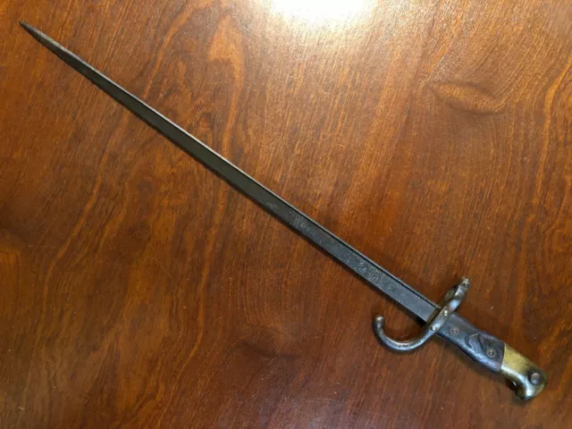 Pre-WW1 1870s 1880s French Army M1874 Gras Rifle T-Back Sword Bayonet RELIC