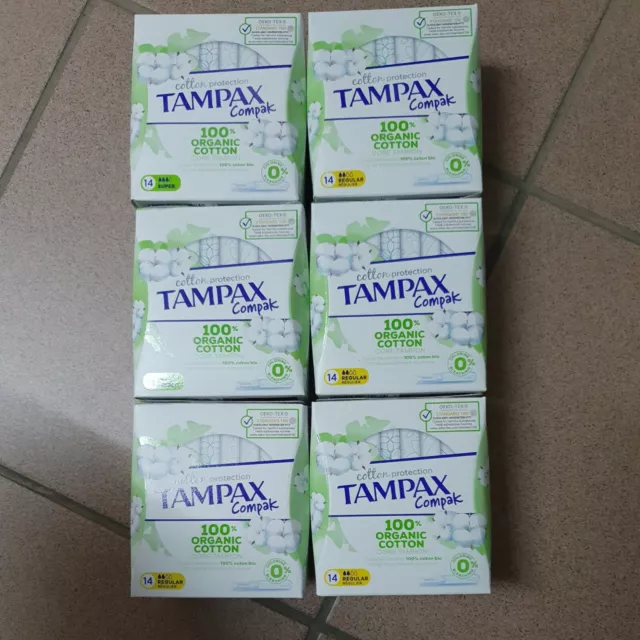 lot de 84 tampons tampax   100% organic cotton