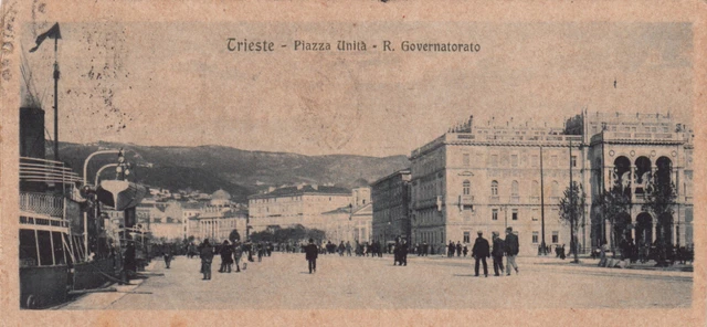 23-23899 - Trieste - Piazza Unita Governatorato Viaggiata 1923 Formato Ridotto