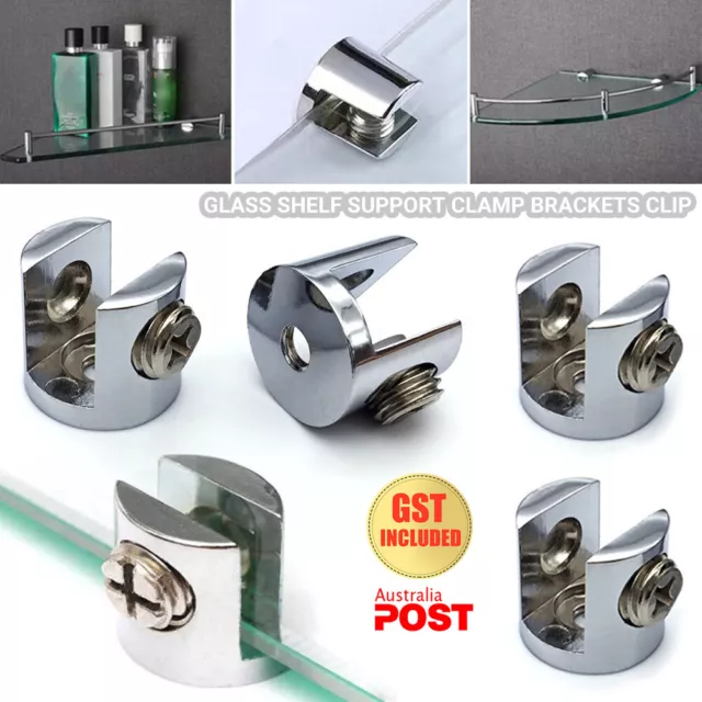 4-20x Glass Shelf Brackets Glass Clamp Clip Shaft Mount for 5-8mm Support Clamp