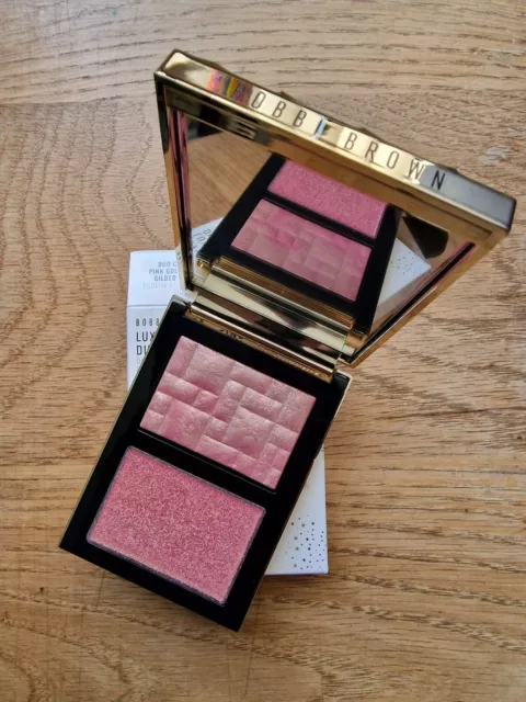Bobbi Marrón Lujo Iluminador Dúo Rosa Destacador/Polvo Brillante NUEVO En Caja