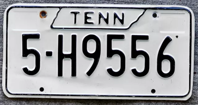 1971 Black on White Tennessee License Plate 5 = Sullivan County