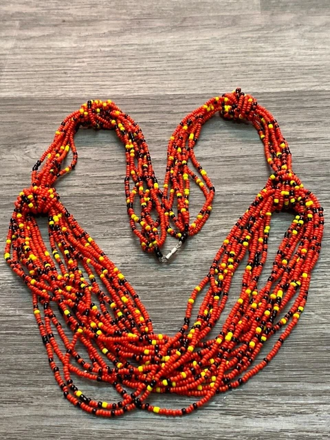 Boho Hippy Old African Necklace Berber With Natural Stones Colored Tuareg Ethnic
