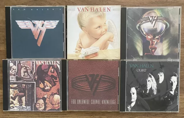 Lot Of 6 Van Halen CD’s, Used, II, Fair Warning, 1984, OU812, 5150, For Unlawful