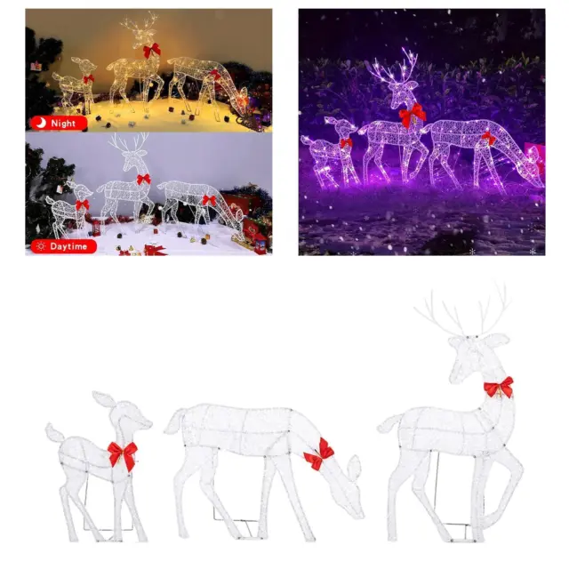 Reindeer Family Christmas Decoration Outside Reindeer Decor for Yard