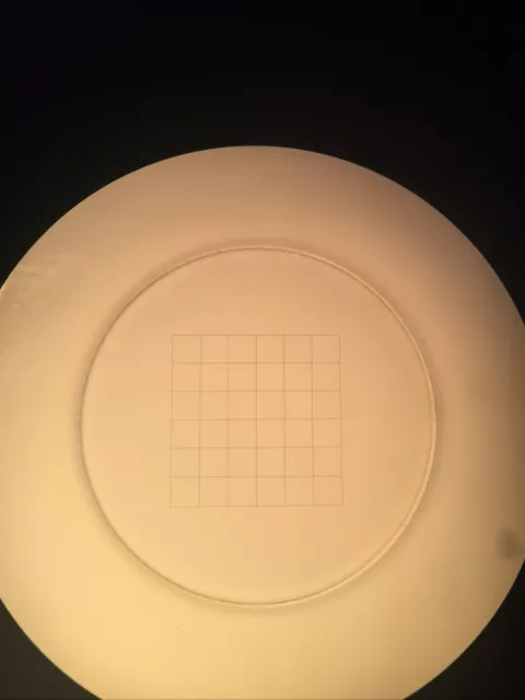 Microscope Glass Reticle Round 21mm Diameter Counting Grid For 23.3mm Eyepiece
