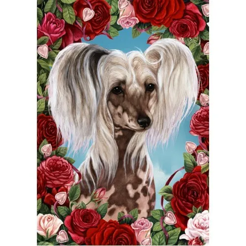 Roses Garden Flag - Chinese Crested 190691