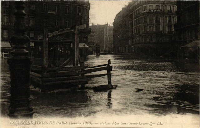 CPA AK PARIS Floodations 1910 Gare St-Lazare (579533)