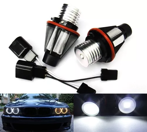 2x LED Angel Eye Halo Ring Light Bulb White For BMW E39 E60 M5 X5 E53 E63 E65 X3