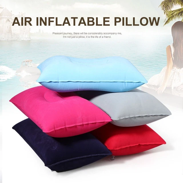 Sided Plane Hotel Outdoor Travel Folding Flocking Cushion Air Inflatable Pillow