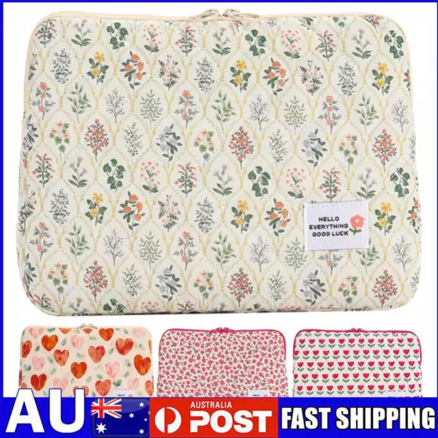 Computer Bag Polyester Vertical Case Zipper Cover Floral Fit for 14 in Notebook