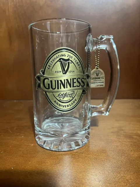 Guinness Glass 250 Anniversary Tankard Beer Pewter Medallion Tag Limited Edition