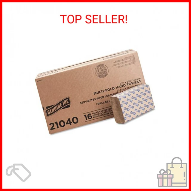 Genuine Joe GJO21040 Multifold Natural Towels, 9.25" x 9.40",Packaging may vary,