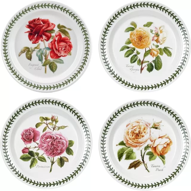 Portmeirion Botanic Roses Collection Dinner Plate, set of 4, Assorted Motifs