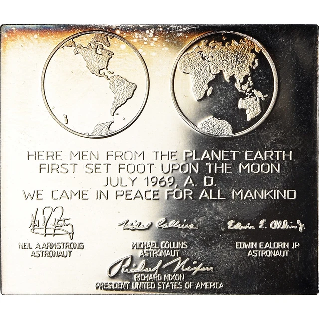 [#187120] États-Unis, Médaille, Maanlanding Plaquette, Apollo 11, Sciences &