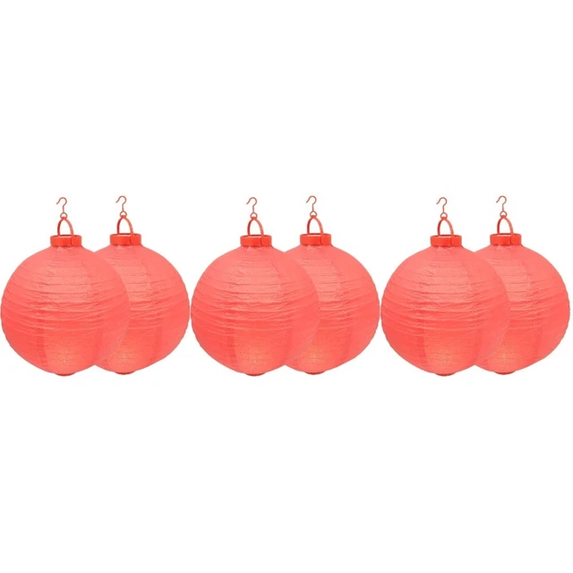 6 Pcs Red Lantern Spring Festival Chinese Lanterns Paper Lamp