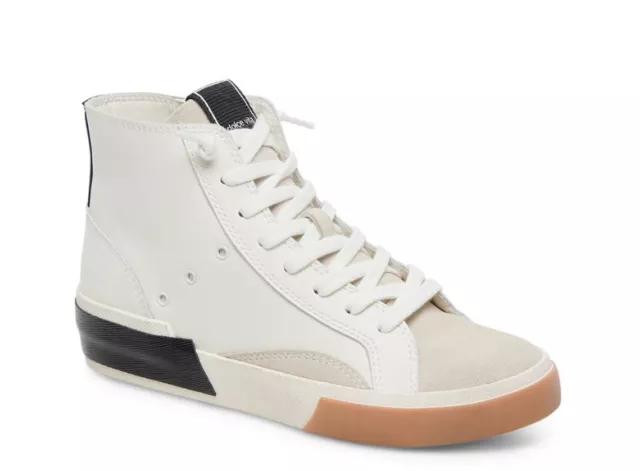 DOLCE VITA WOMEN'S Zohara High Top Sneaker in White Black Leather $49. ...