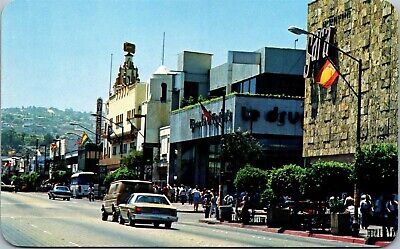 Vtg Tijuana Street View Shopping District Stores Baja California Mexico Postcard