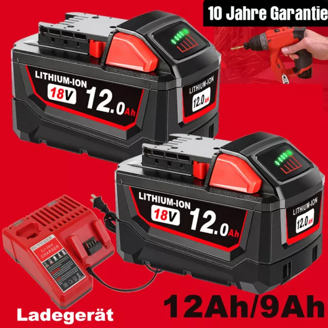 12Ah Akku Für Milwaukee M18 M18B M18B12 18V XC 12,0Ah 48-11-1860 Li-Ion batterie