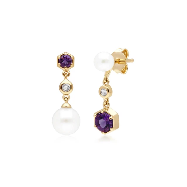 Boucles D'oreilles Gouttes En Argent 925 Avec Perle D'eau Douce Et Topaze - Style Moderne Par Gemondo