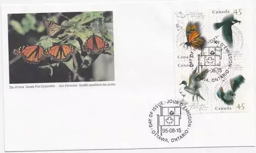 Canada FDC 1995 cover 1500-1503 - Vogels / Birds