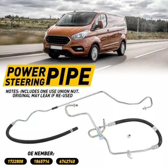 New Power Steering Pipe High & Low for 2013-ONWARDS FORD TRANSIT CUSTOM 2.2 FWD