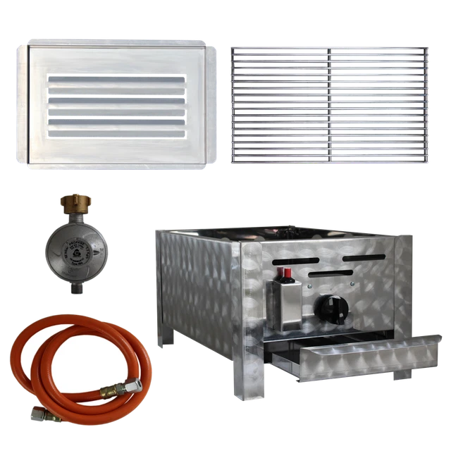 Gasgrill Edelstahl 1 flammig mit Rost 34 x 27 x 53 cm Gastrobräter Party Grill