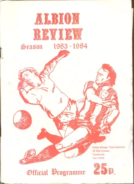 Witton Albion v Matlock Town 01/10/83 Northern Premier League