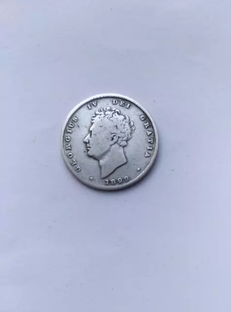 1829 King George IV .925 Silver Shilling Scarce date