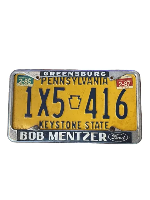 VTG Pennsylvania Bob Mentzer Dealership License Plate Frame Robert W. Brown 80’s