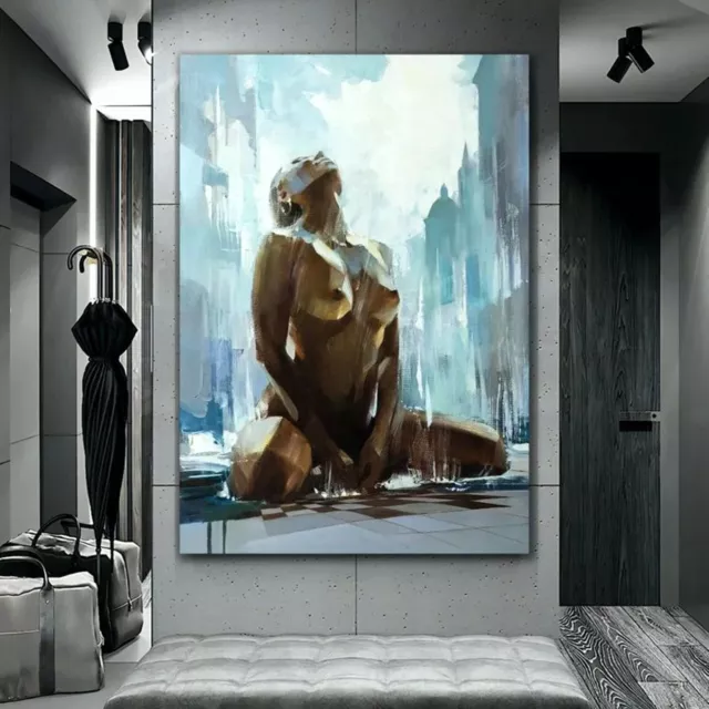 Naked Woman Watercolour Deep Framed Canvas Wall Art Or Paper Print Poster Decor 2