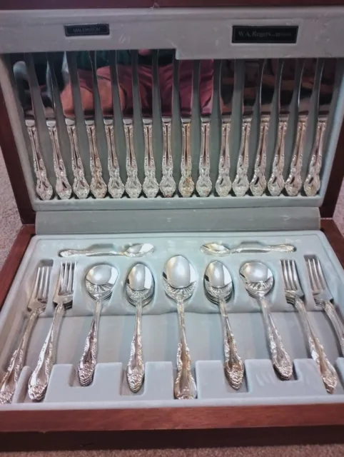 w a rogers malmaison 8 person 58 piece cutlery set in box