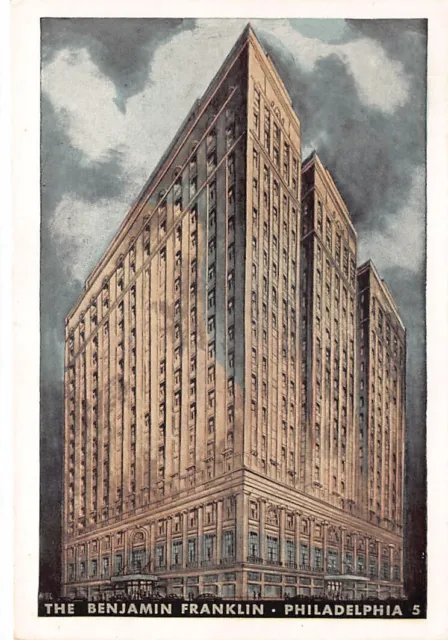 The Benjamin Franklin Hotel Philadelphia Vtg Postcard CP314