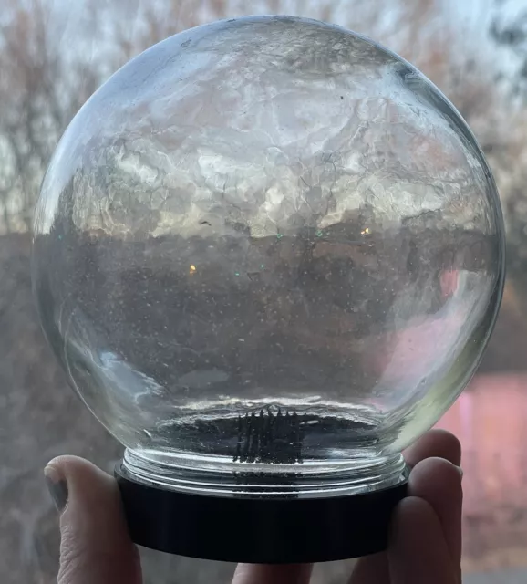 Vintage 1940s Mid-Century Lewis Weil Glass Globe Plastic Base Flower Frog Sphere