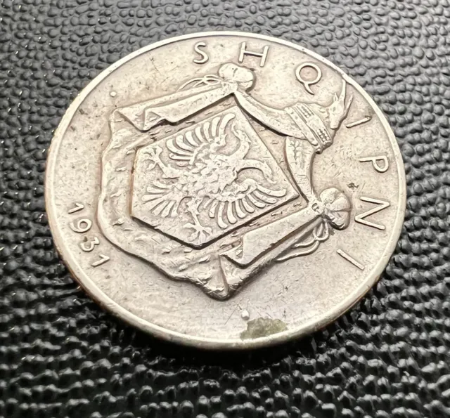 1931 Albania 1/2 Lek coin ,,
