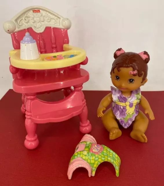 Fisher Price 2006 - Snap and Style Mini Nursery Baby Doll with High Chair