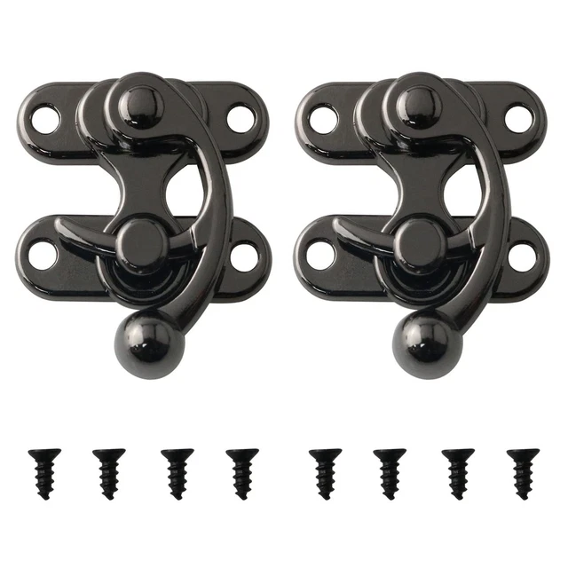 2pcs Decorative Latch Clasps Lock Padlock Hasp Antique Hook Hasp Latch...