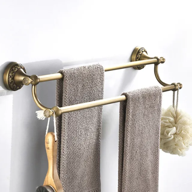 Antik Messing Wand montiert Doppel Handtuchhalter Badezimmer Handtuchhalter