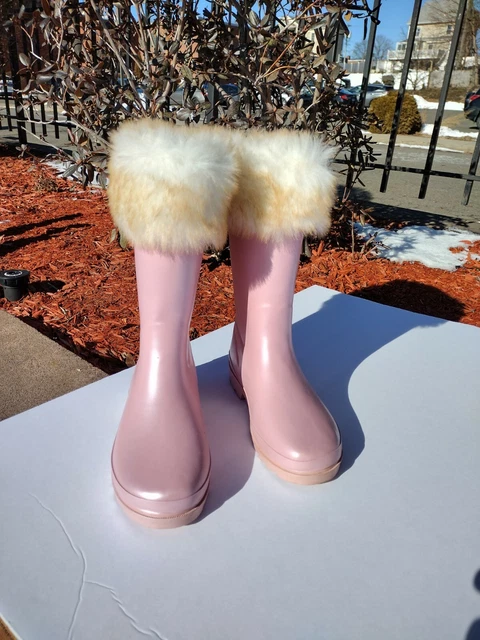 Sperry Top-Sider Pelican Fur Girls Pink Waterproof Rubber boot Size 3 Booties