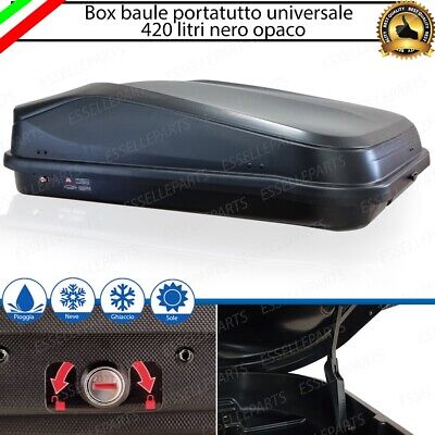 Baule Box Tetto Auto 420 Litri Per Ford Ranger Iv Portapacchi Nero Opaco