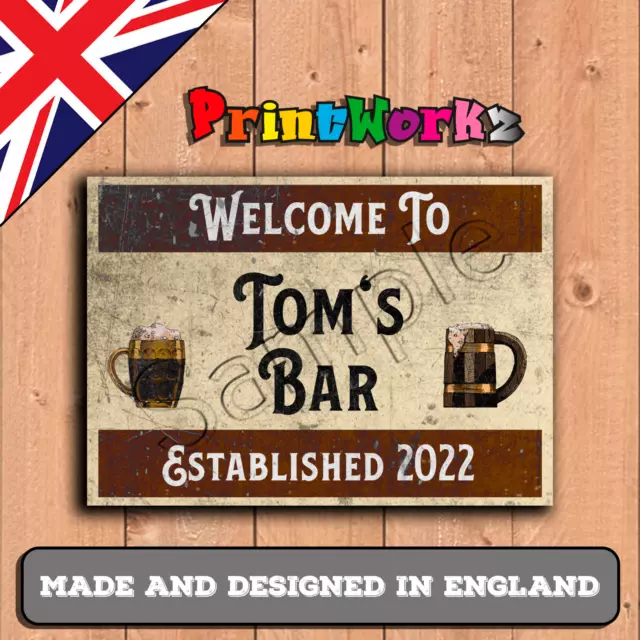 Personalisiertes Barschild Garten westlicher Stil Bier Gin Weinschuppen Plakette