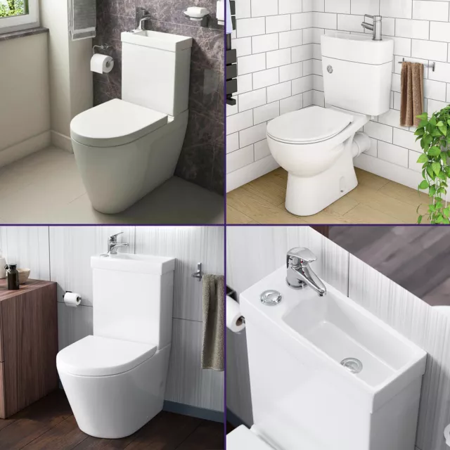 2 in 1 Close Couple Toilet and Basin Compact Combo with Seat Set Space Saver