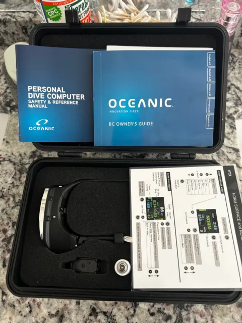 Oceanic VTX OLED Dive Computer With Hard Case- Black  Free shipping