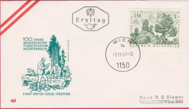 FDC Ö-1967 - Mi 1251 , 100 Jahre Akademisches Forststudium in Österreich