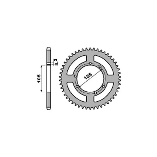 Pbr 4413 Corona Trasmissione Ferro Denti 51 Passo 428 Hm 50 Sm Six 2005