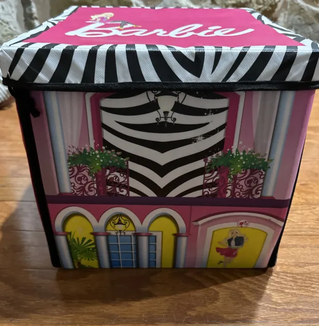  ZipBin Barbie 40 Doll Dream House Toy Box and Playmat