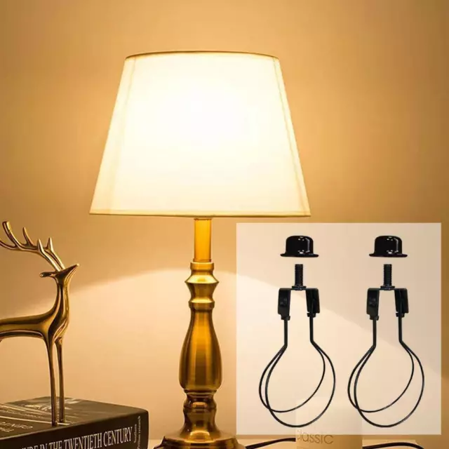 2 Pack Round Lamp Shade Light Bulb Clip Adapter ALUCSET Lampshade  2024